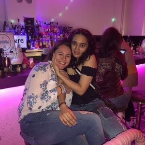 Large floral button up